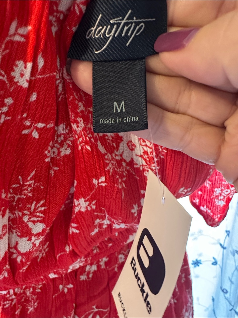 Daytrip Red Floral Knot-Front Peplum Blouse - Picture 2 of 2